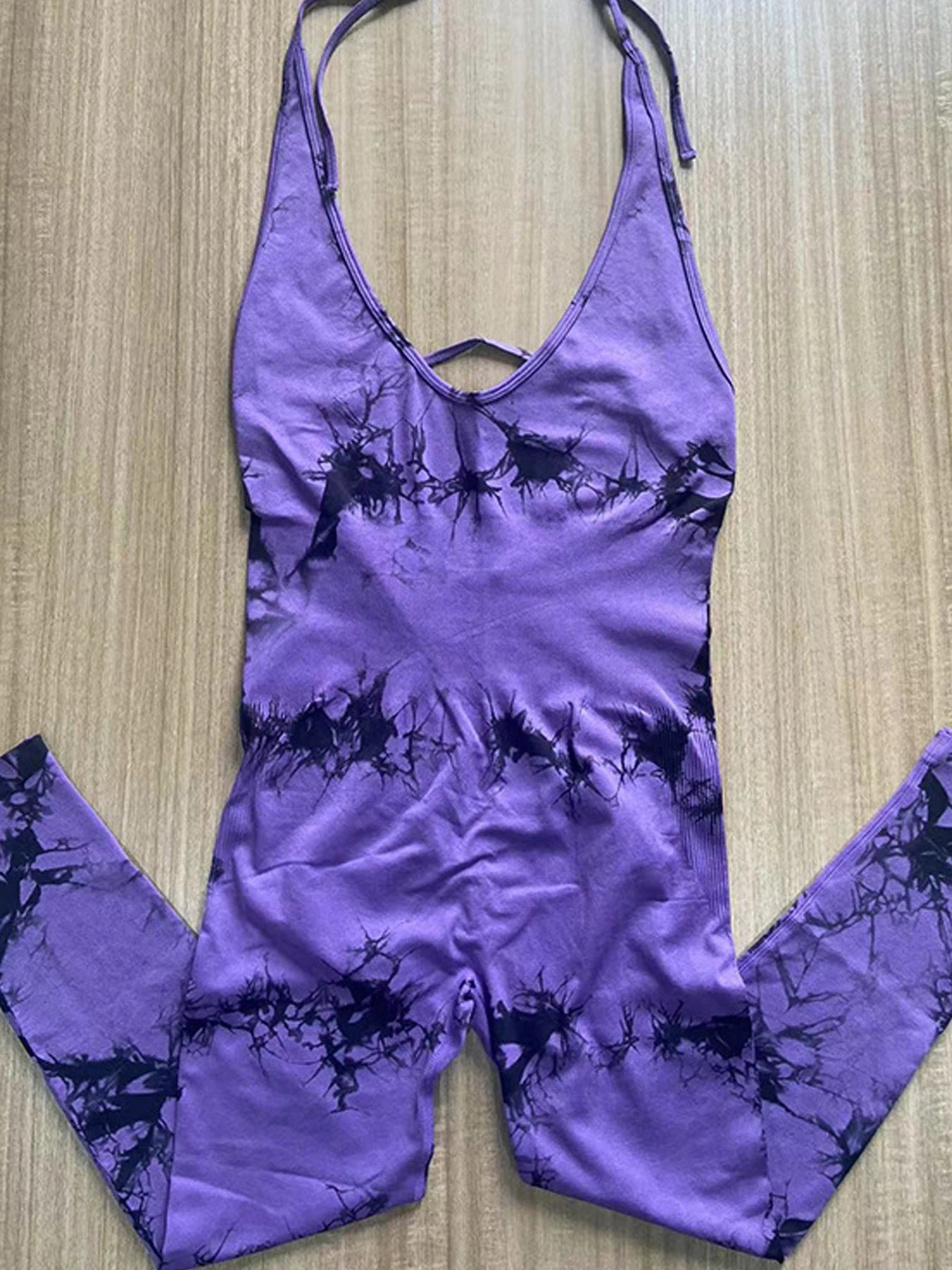 Women's Tie Dye Seamless Workout Jumpsuits