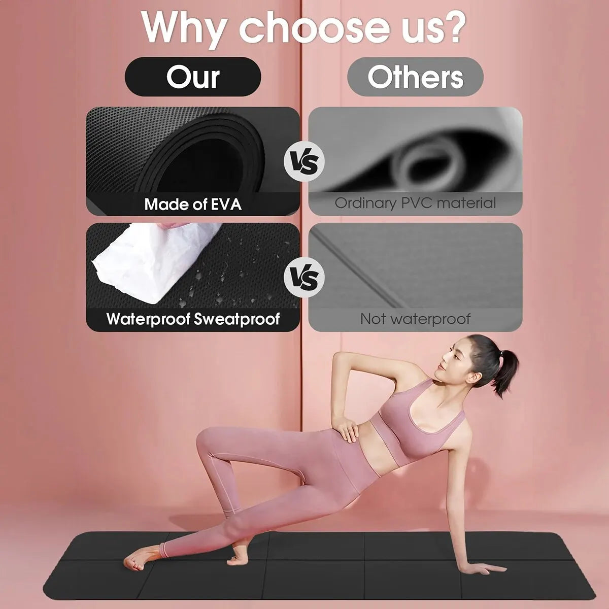 Anti-skid Comfort Foam 4MM Thick Yoga Mat for Exercise