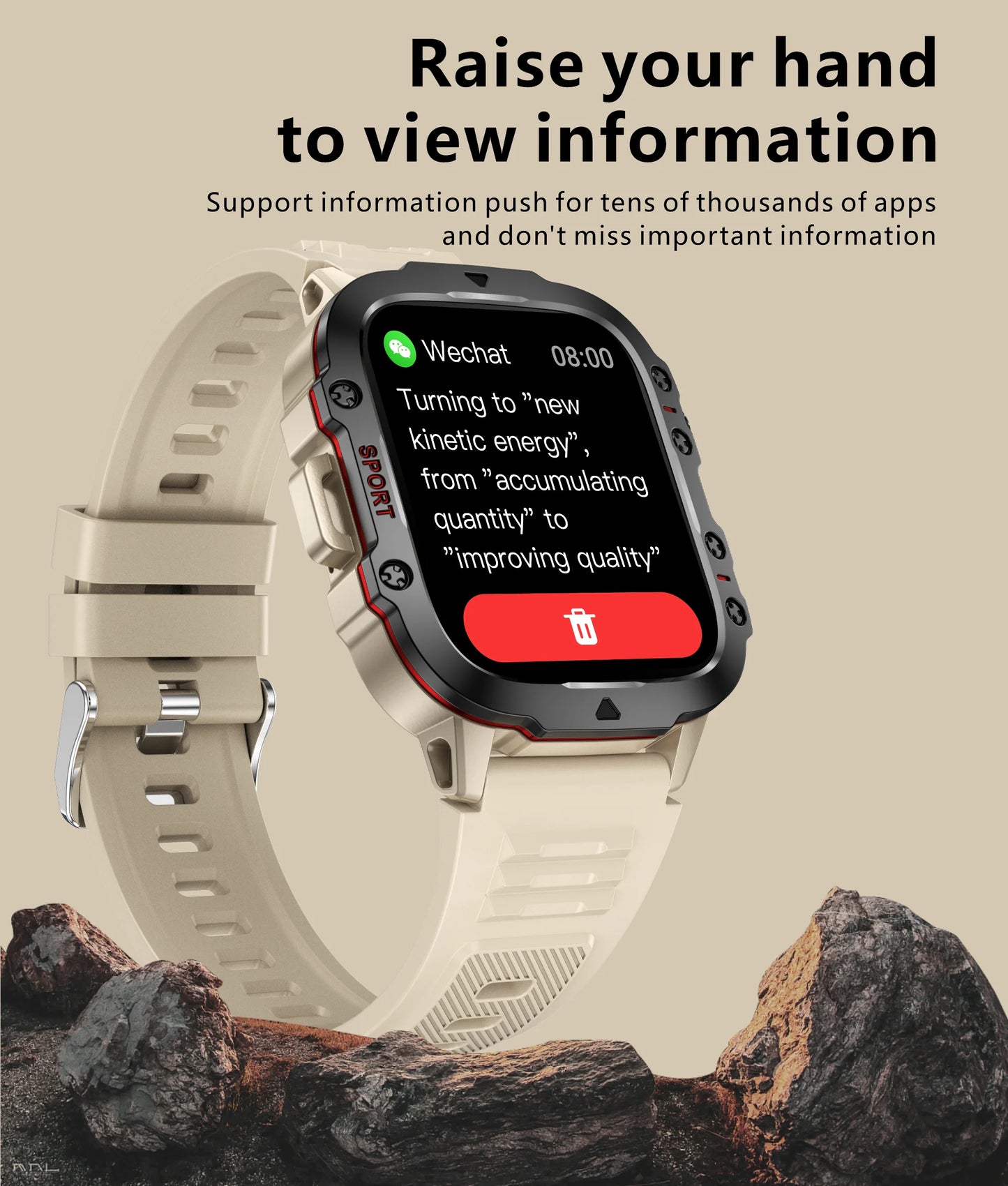 Original Men Smart Watch Bluetooth Call Fitness Clock 3ATM IP68 Swim Waterproof Sports Smartwatch