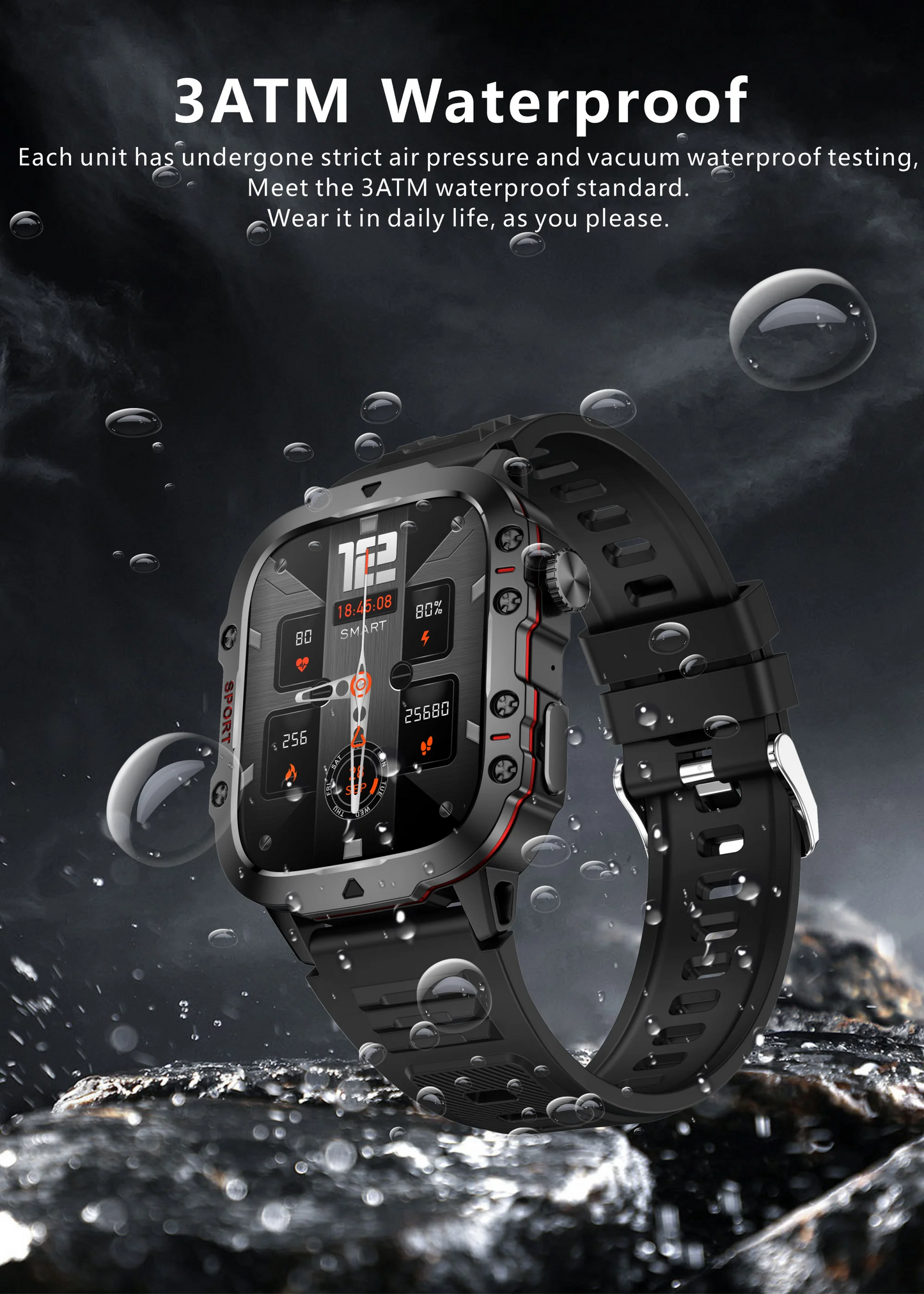 Original Men Smart Watch Bluetooth Call Fitness Clock 3ATM IP68 Swim Waterproof Sports Smartwatch