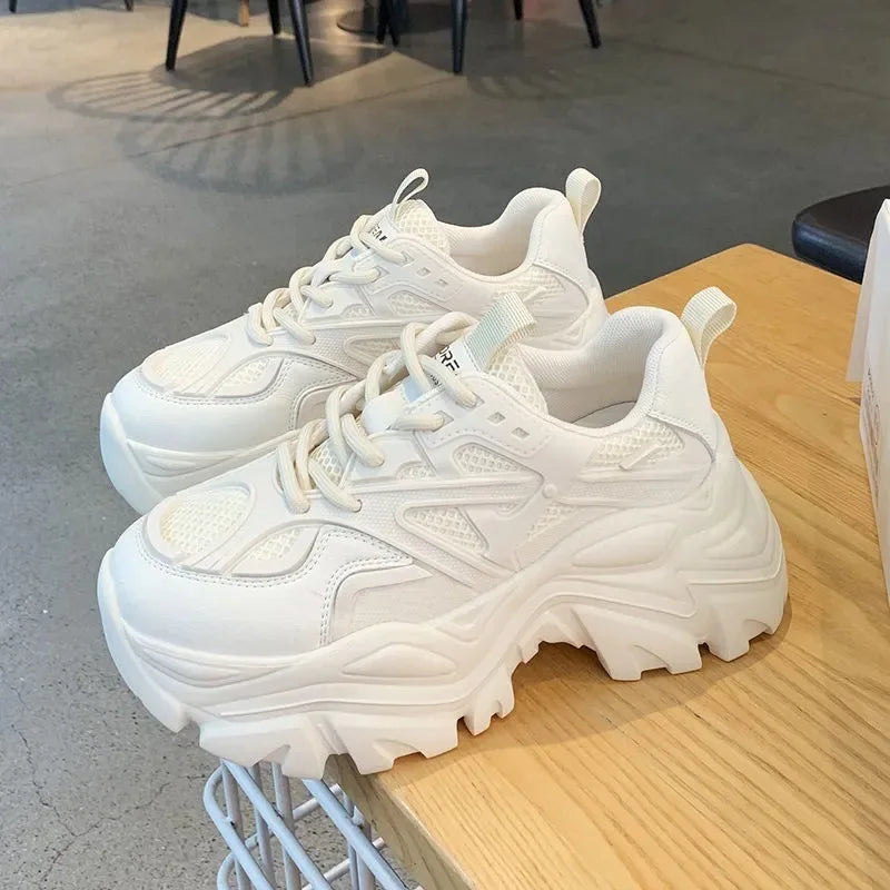 Women Platform Sport Shoes Mesh Leather