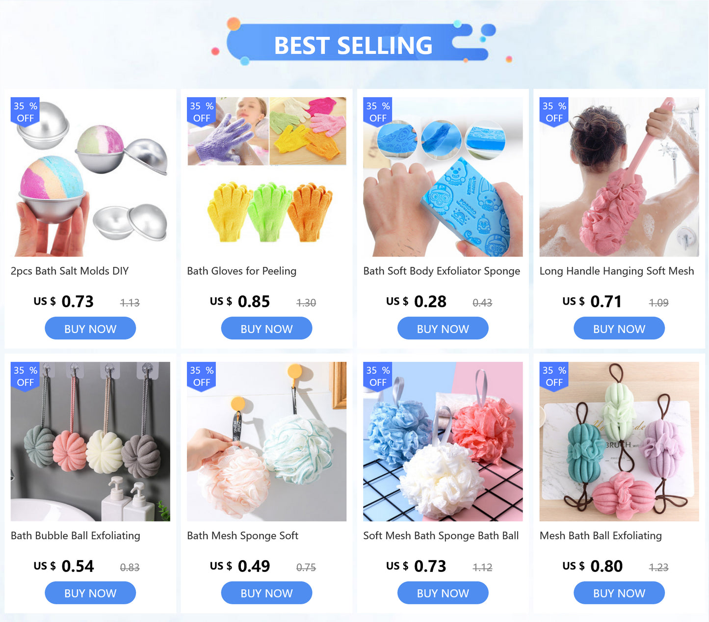 Bath Bubble Ball Exfoliating Scrubber Soft Shower Mesh Foaming Sponge
