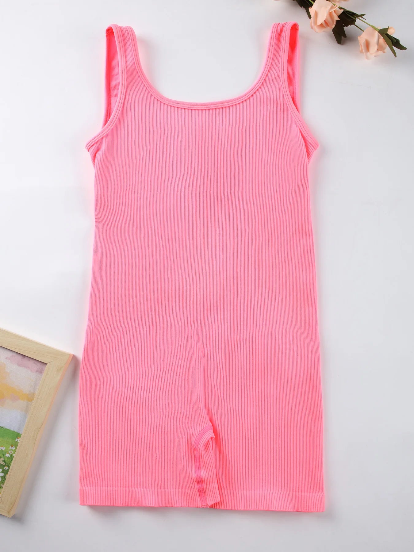 1PCS Backless Yoga Suit U Neck Sleeveless Without Bust Pads