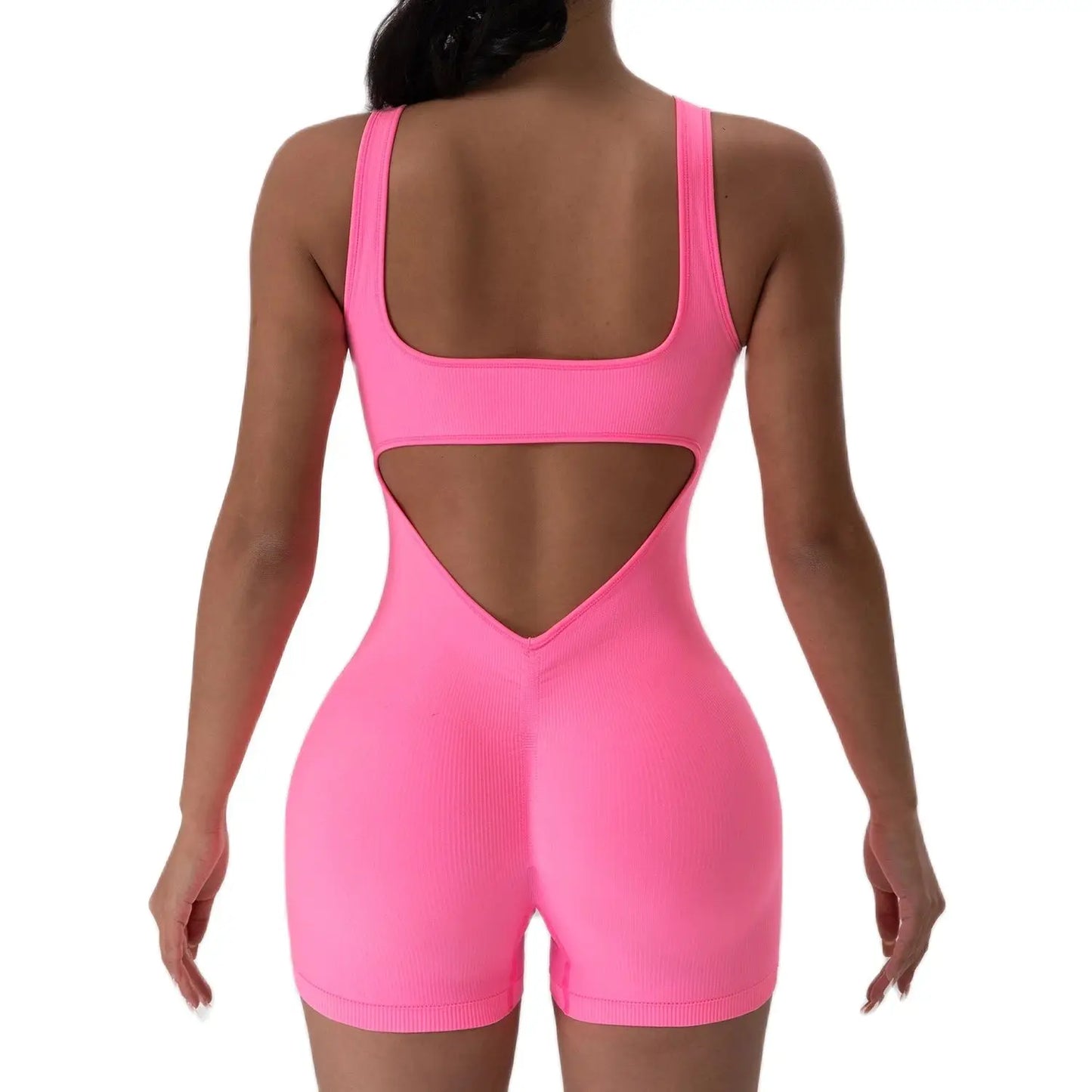 1PCS Backless Yoga Suit U Neck Sleeveless Without Bust Pads