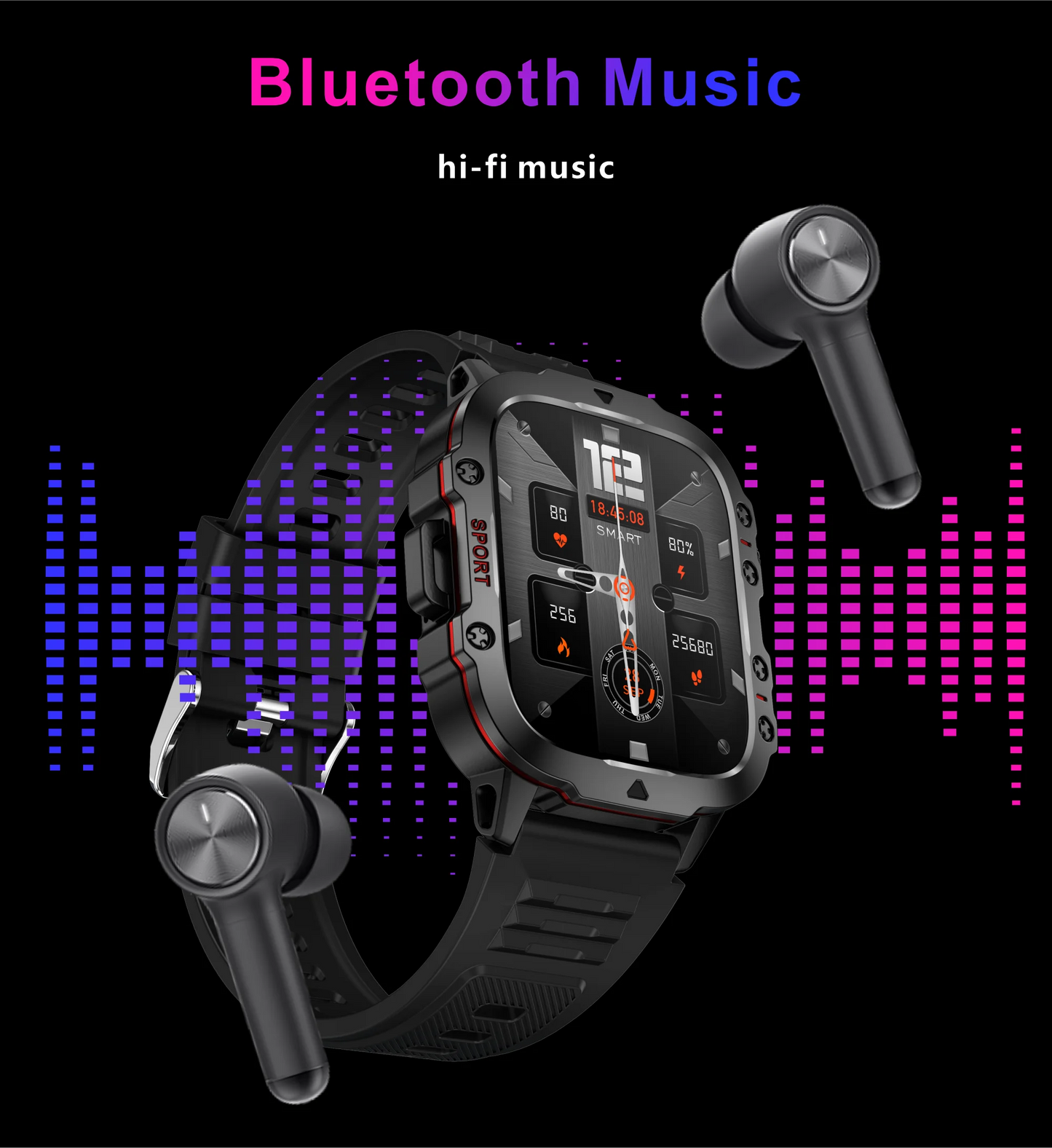 Original Men Smart Watch Bluetooth Call Fitness Clock 3ATM IP68 Swim Waterproof Sports Smartwatch