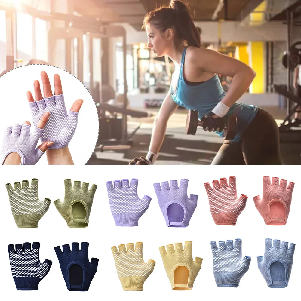 1Pair Half Finger Yoga Gloves, Cycling Gloves