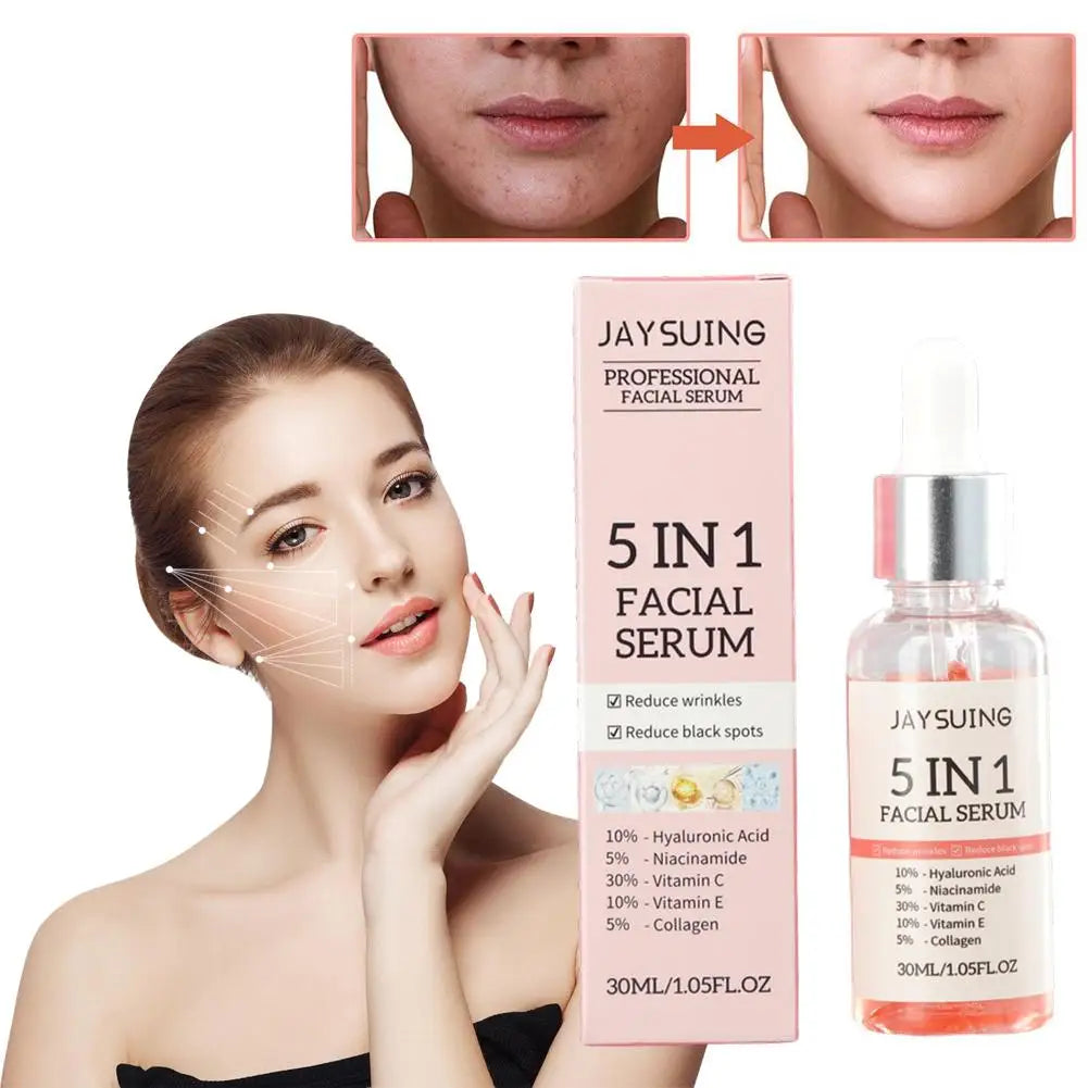 1/3/5/10Pcs 5 In 1 Facial Serum Hyaluronic Acid Vitamin C Niacinamide Skin Care