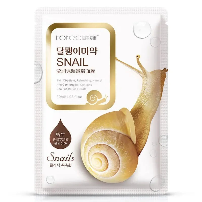 10pcs Snail Moisturizing Face Sheet Masks