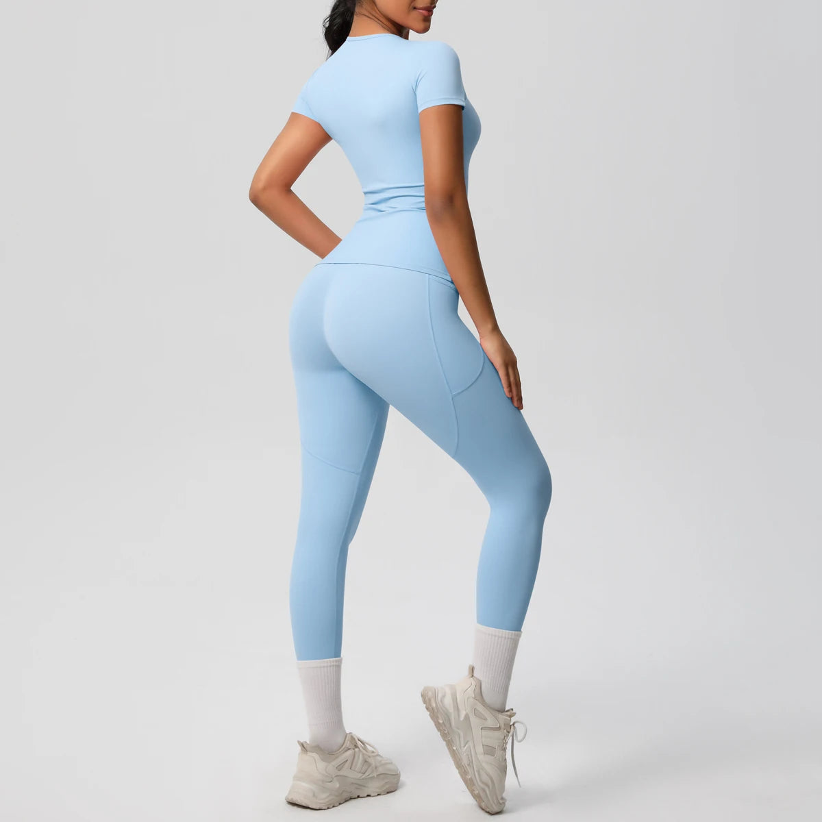 Women 2pcs Patchwork Sport Yoga Suit