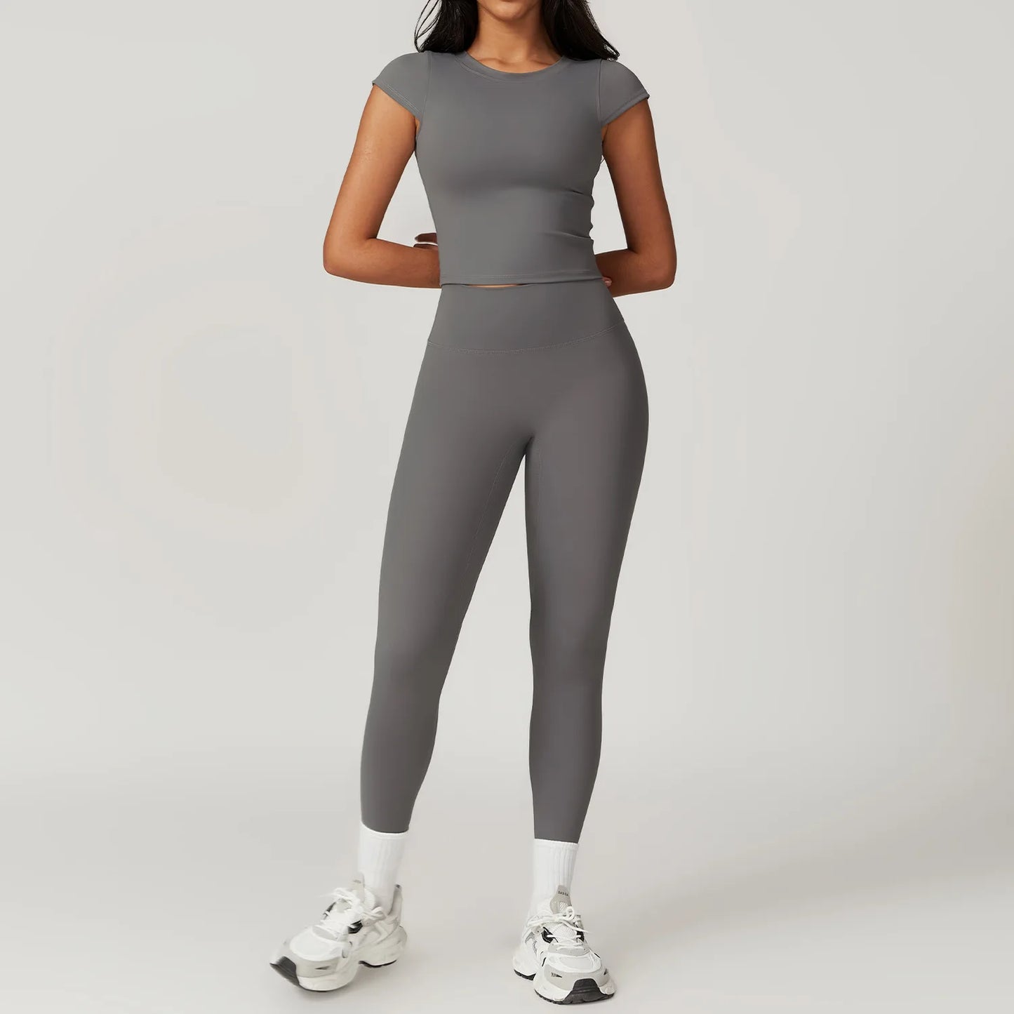 Yoga Sets 2 piece Seamless Leggings Tank Shorts Suit