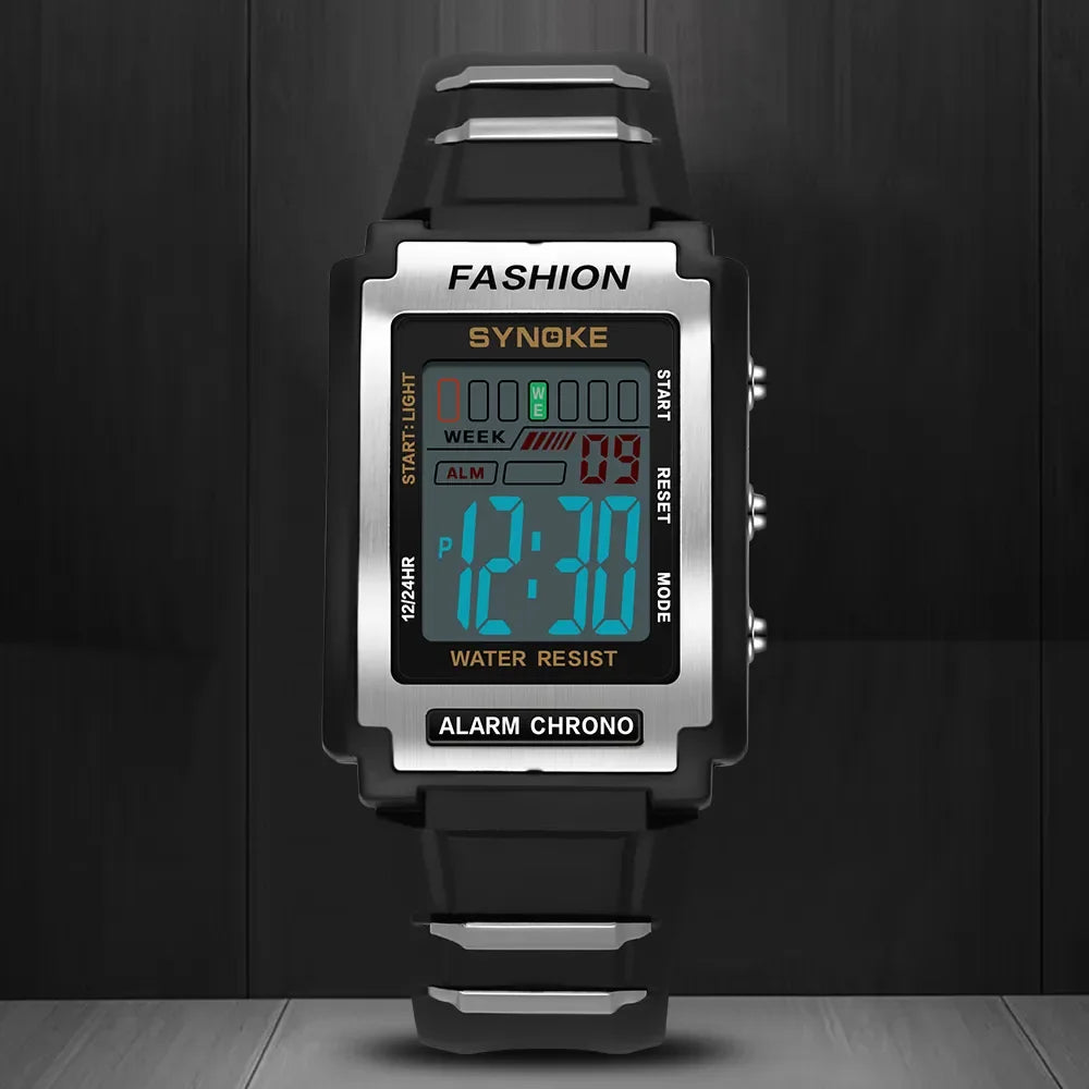 Men's Rectangular Sports Electronic Watch