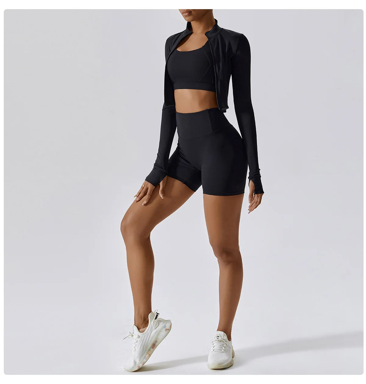 Yoga Set 3PCS Sports Bra ,Jacket, Leggings