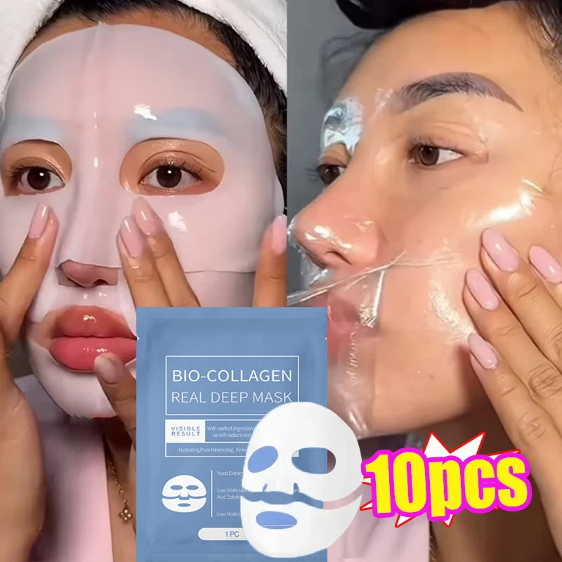 1/3/5/10PCS Bio Collagen Face Mask Anti Wrinkle Fade Face Fine Line Lift Firm Skin Anti-Aging Brighten