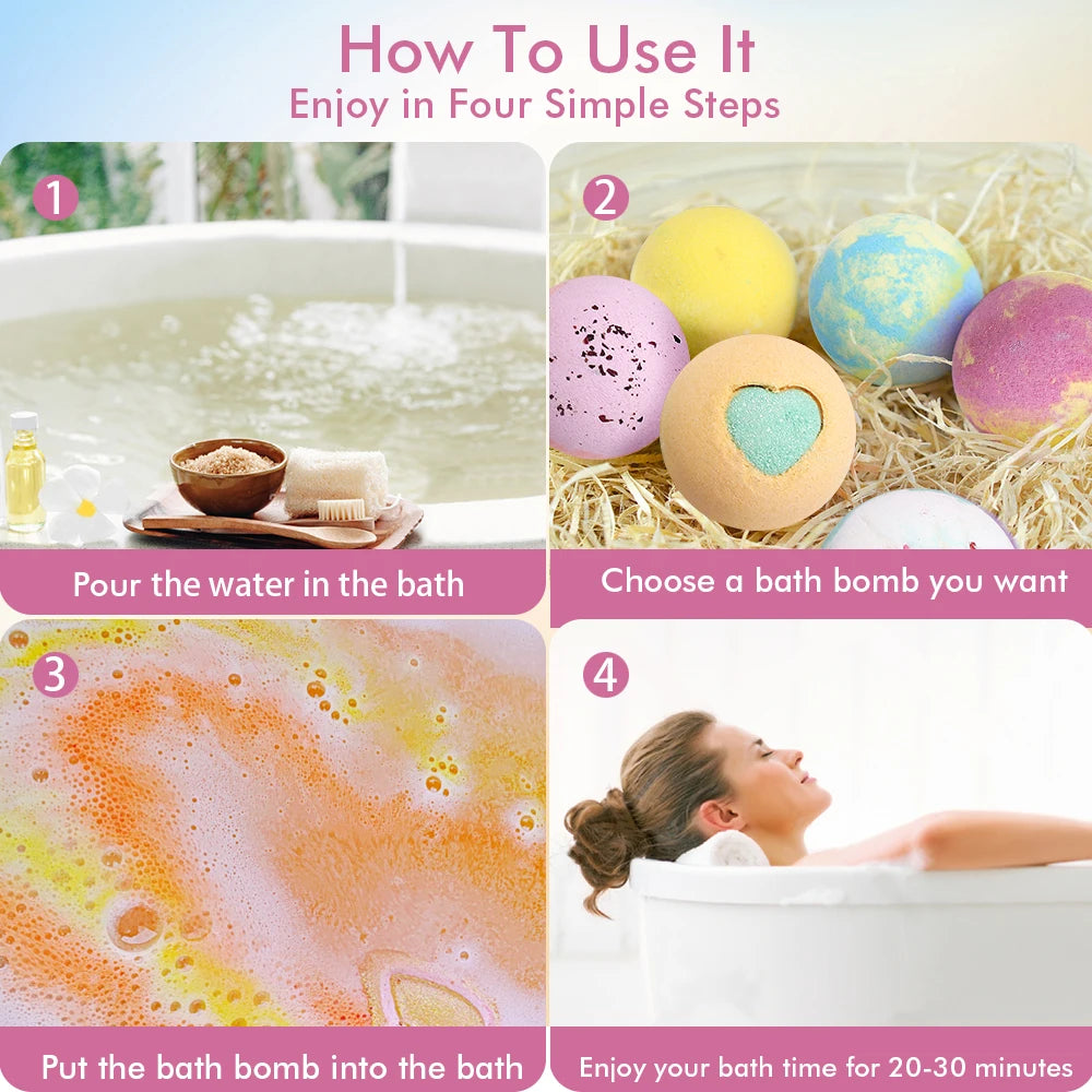 Bath Bombs Gift Set - 12Pack Handmade Natural & Organic Ingredients, Spa Relaxing
