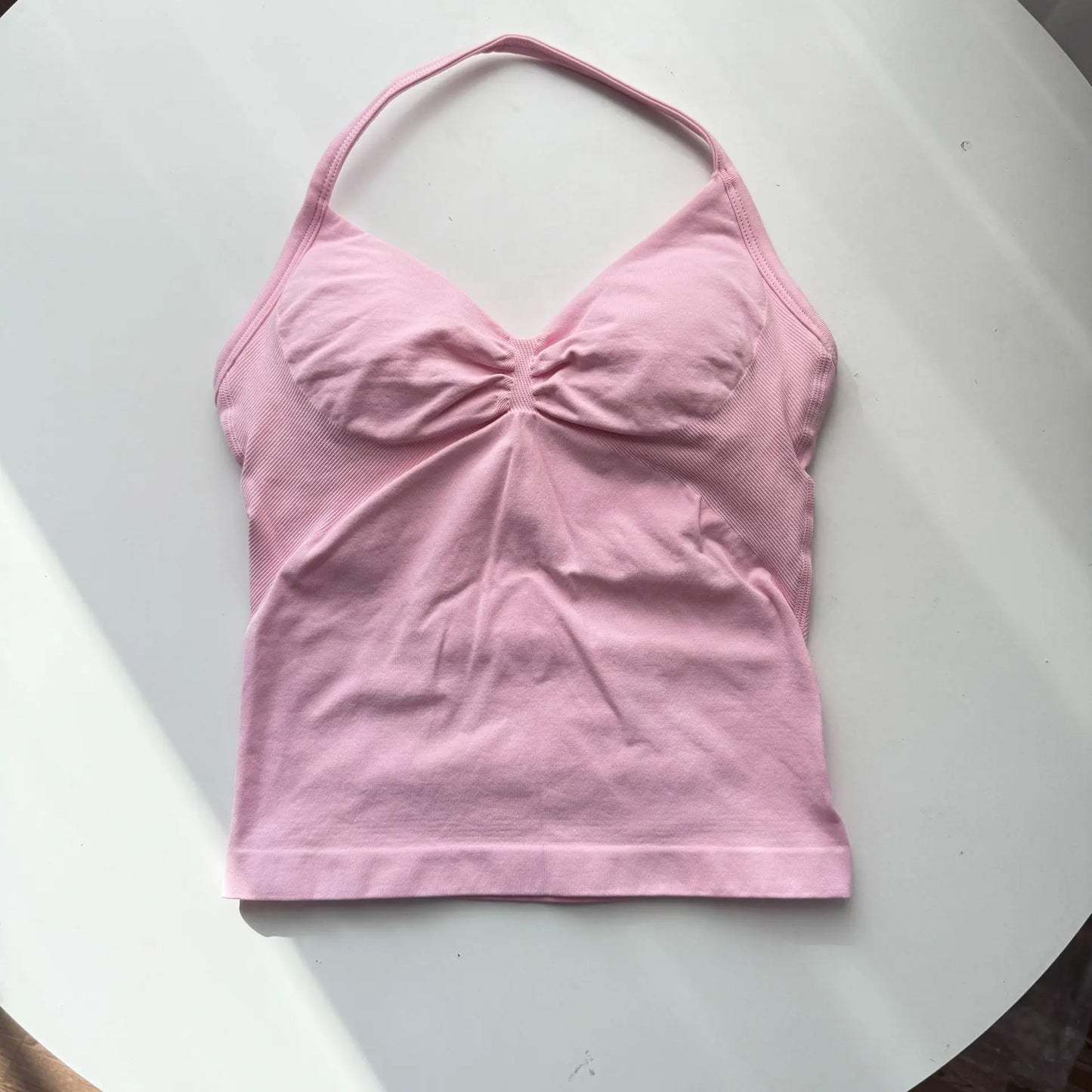 Strappy Yoga Top - Backless Built-in Bra & Removable Cups for Running