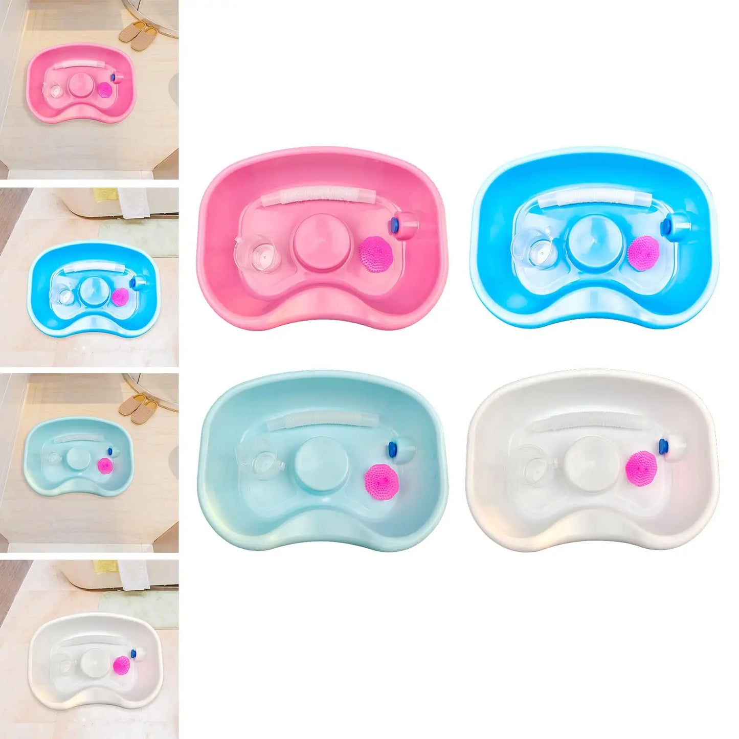 Hair Washing Tray with Pipe with Shampoo Brush