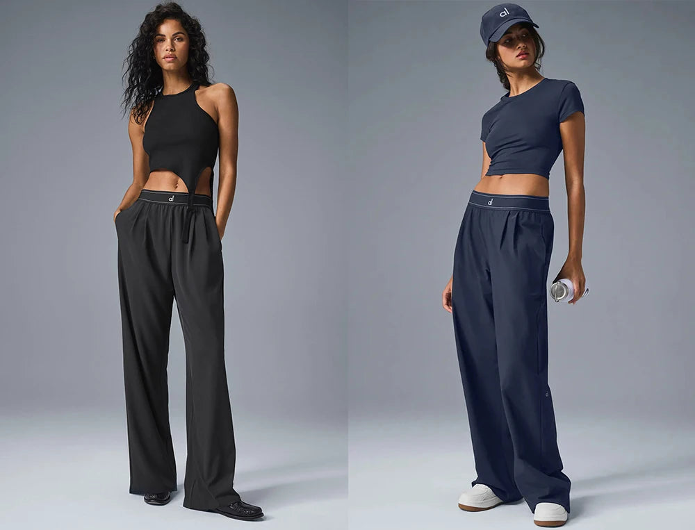 High Waisted Suit Pants, Sports Vest ,Wide Leg Pants