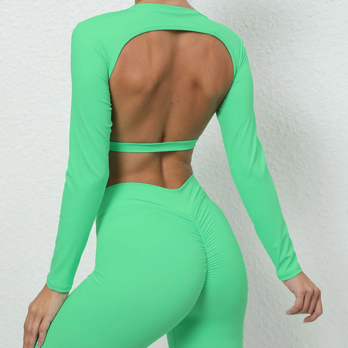 Sexy Long Sleeve Yoga Backless Top