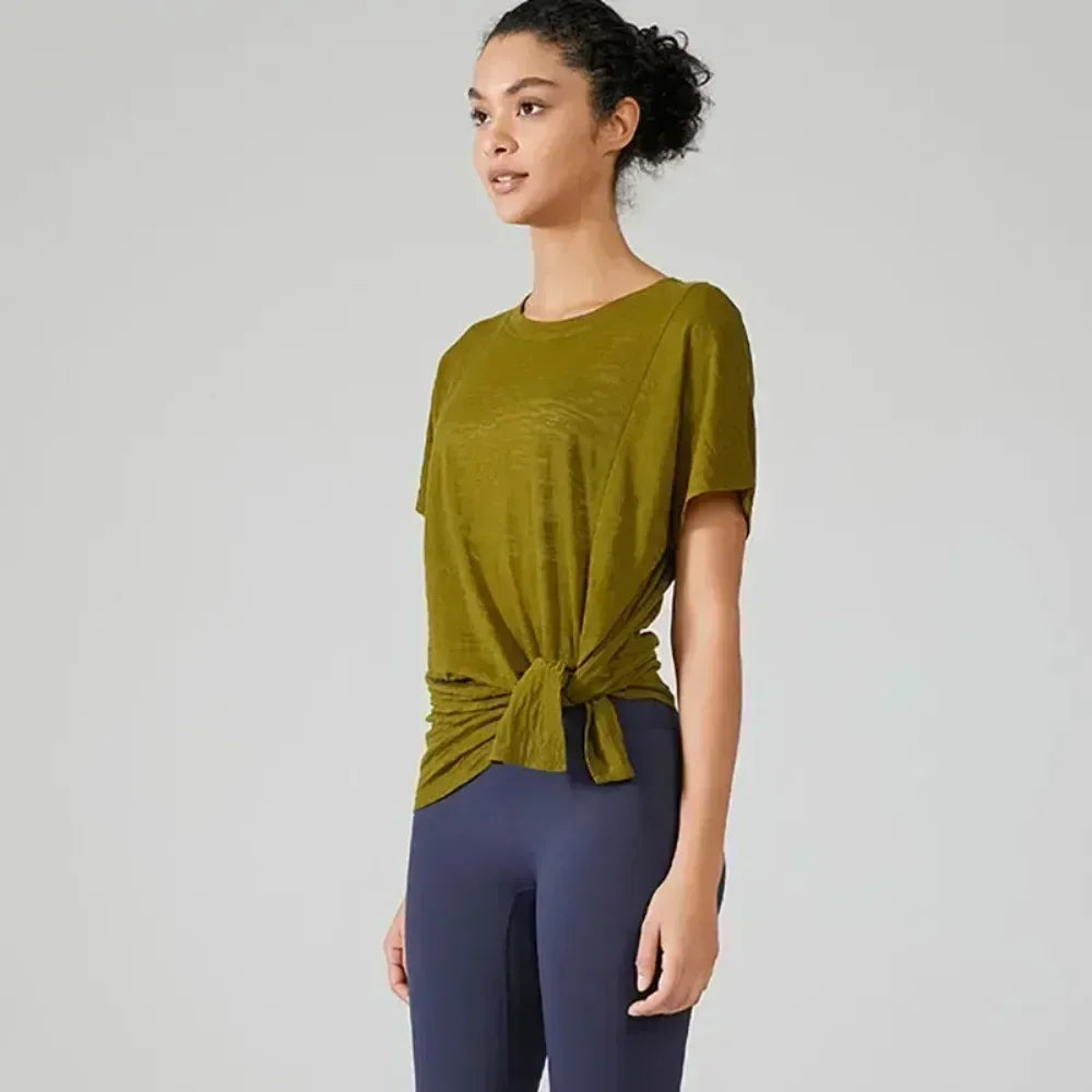 Yoga Shirts & Blouses. Short Sleeve Workout Sporty Woman Top