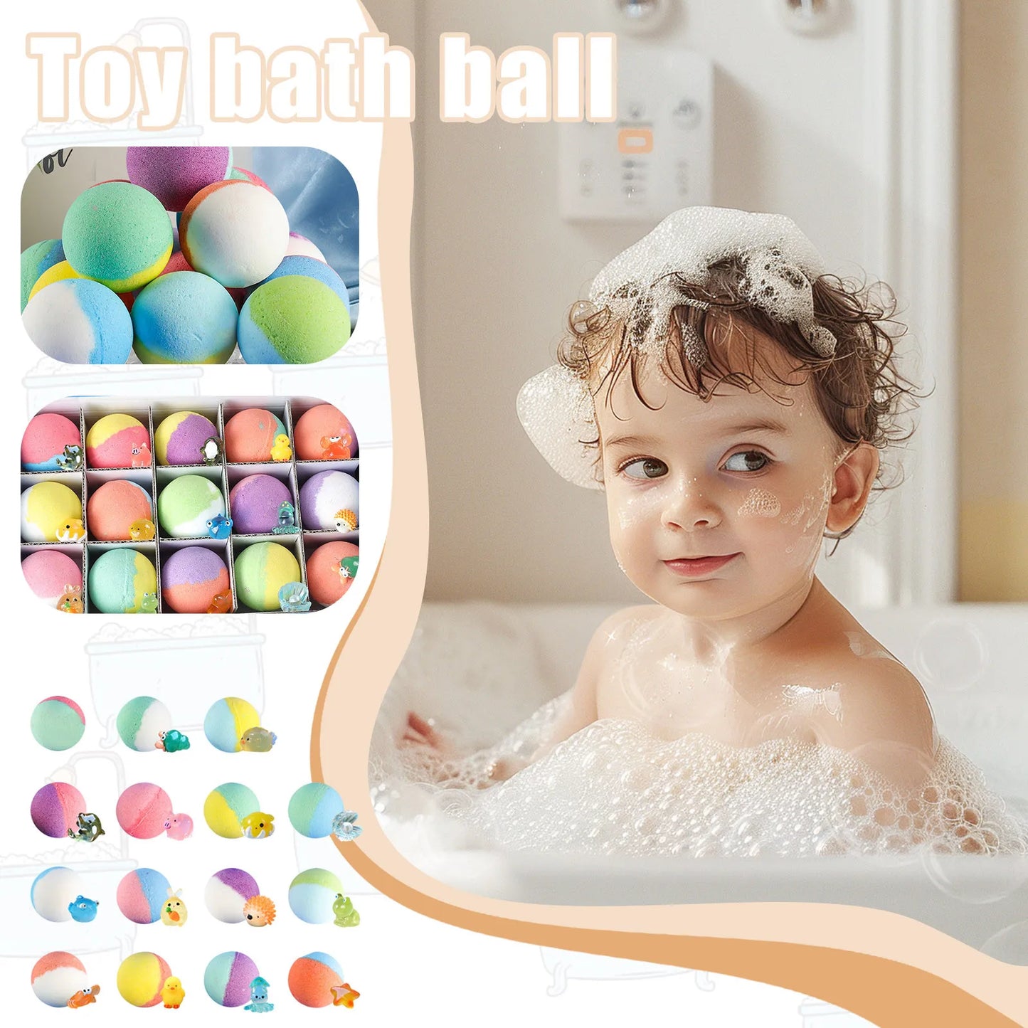 , 24 Pack Kids Bath Bombs Gift Set