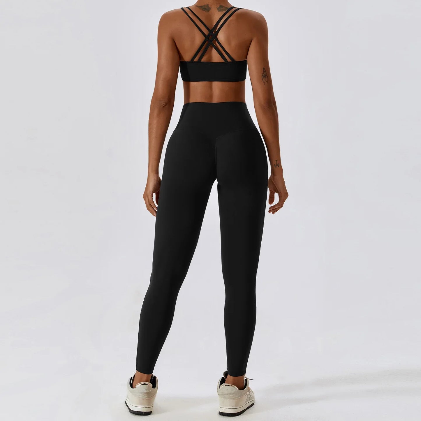 Yoga High Waist Leggings And Top Two Piece Set Seamless