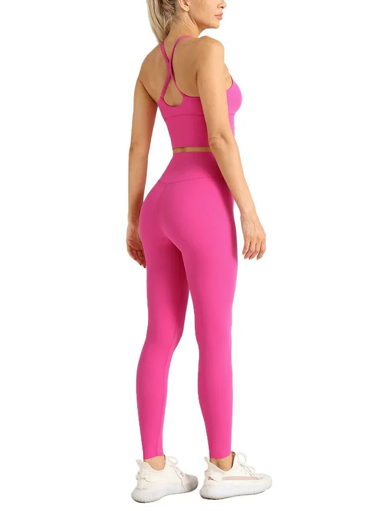 2 Piece Yoga Set Push Up Sports Bra Leggings