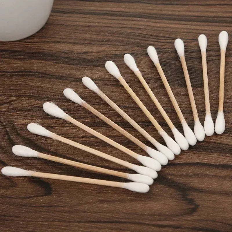 100pcs Per Pack, 5 Packs, Double-ended Cotton Swabs