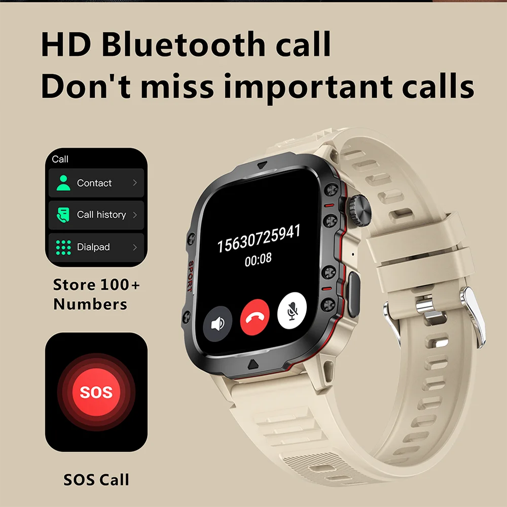 Original Men Smart Watch Bluetooth Call Fitness Clock 3ATM IP68 Swim Waterproof Sports Smartwatch