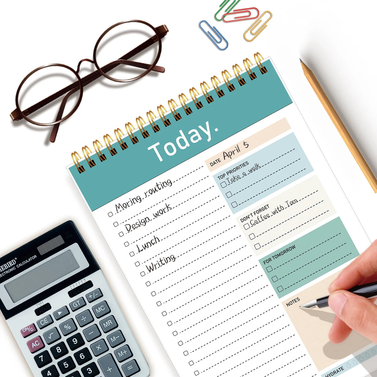 To Do List Notepad - 104 Pages Double-Sided 52 Sheets Daily Undated Planner Notebook