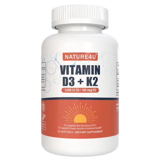Vitamin D3 K2,  2 in 1 VIT D3 and K2 Supplement