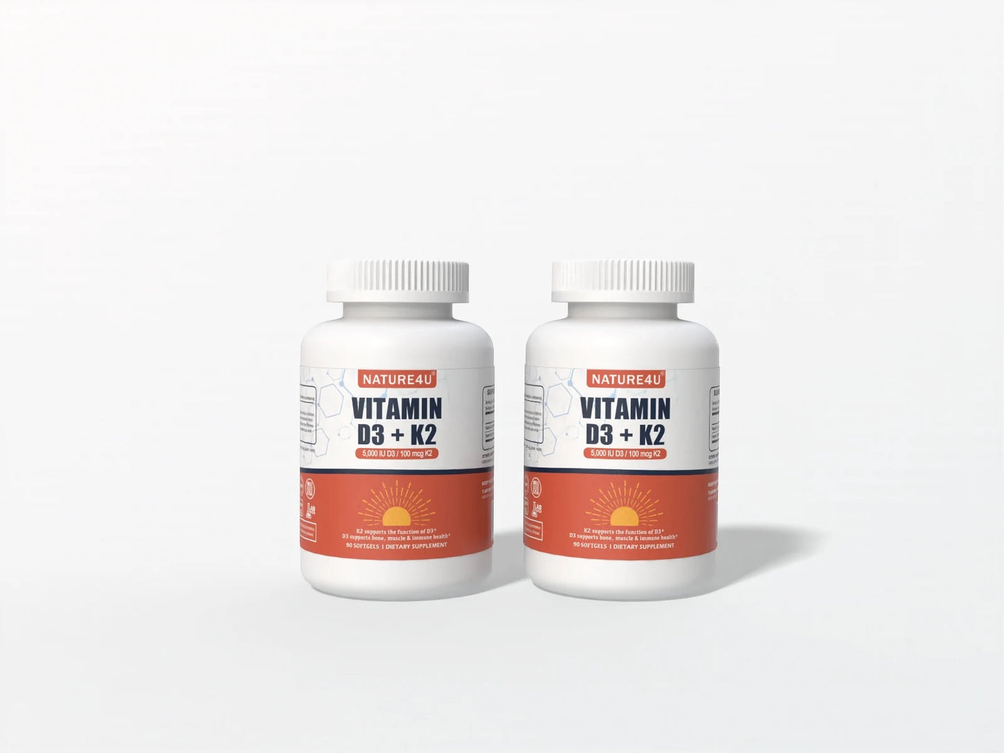 Vitamin D3 K2,  2 in 1 VIT D3 and K2 Supplement