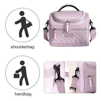 Large Insulated Lunch Bag Cooler Hand washable durable polyester with padded shoulder strap for work, school, picnics