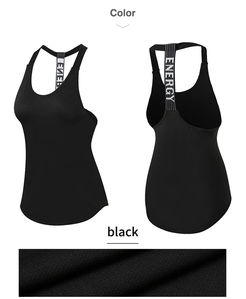 Gym Tops Sleeveless Tops Letter Backless Shirt