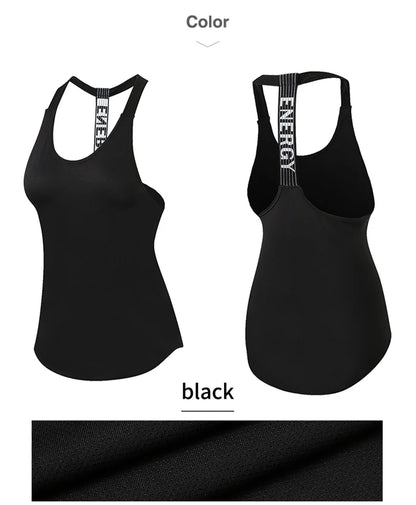 Gym Tops Sleeveless Tops Letter Backless Shirt