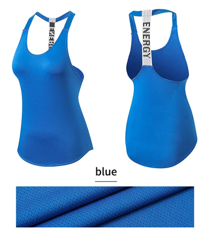 Gym Tops Sleeveless Tops Letter Backless Shirt