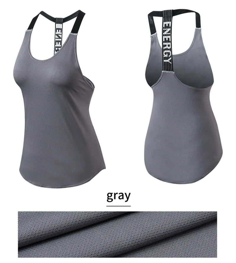 Gym Tops Sleeveless Tops Letter Backless Shirt