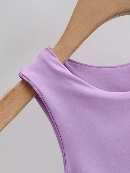Sexy Slim Tops O-neck Sleeveless Double Nylon Tank Tops 6 Colors