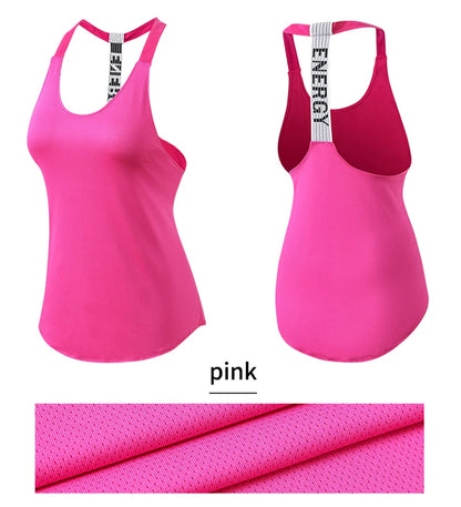 Gym Tops Sleeveless Tops Letter Backless Shirt