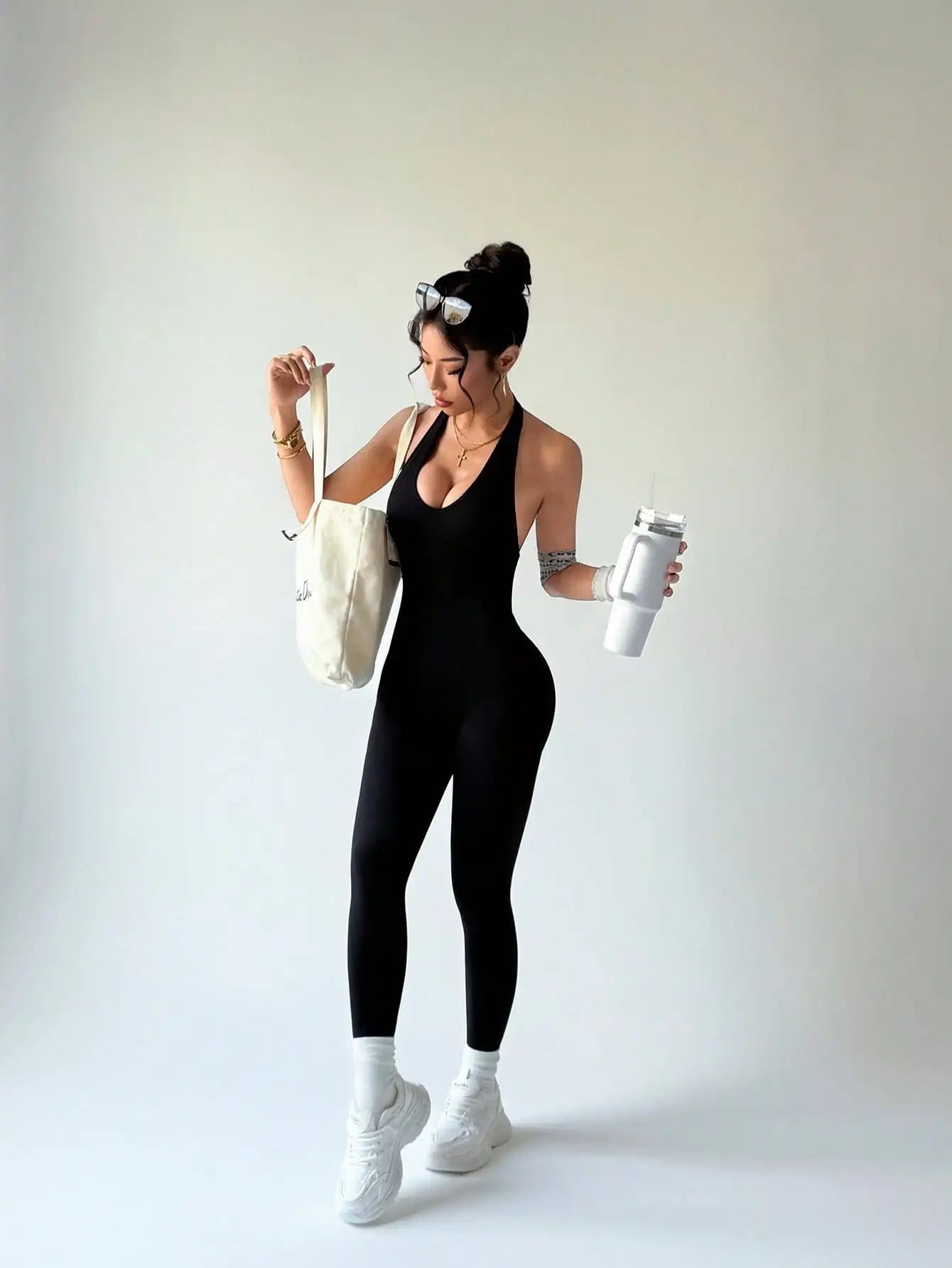 One-Piece Yoga Jumpsuit Skinny Short