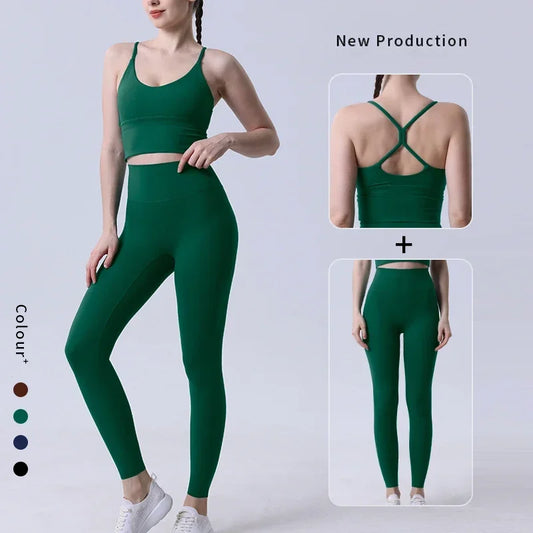 2 Piece Workout Push Up  Sports Bra Leggings Suit👚