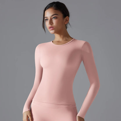 Long Sleeve Fitness Workout Breathable High Elastic Sports Top