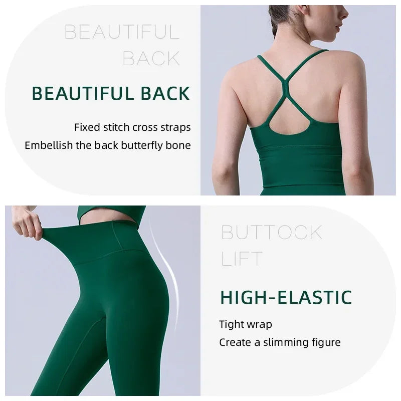2 Piece Workout Push Up  Sports Bra Leggings Suit👚