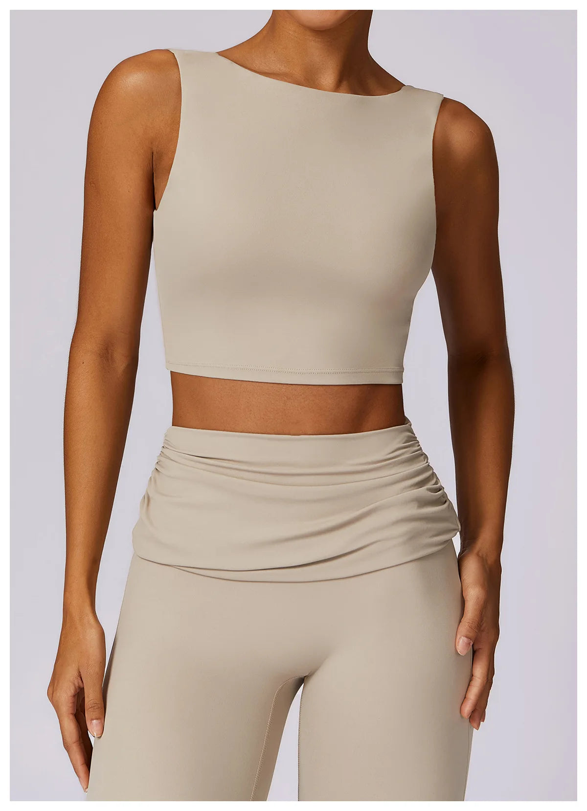 Sports Bra  Open Back Yoga Breathable Slim Fit  Tank Top With Removable Pads