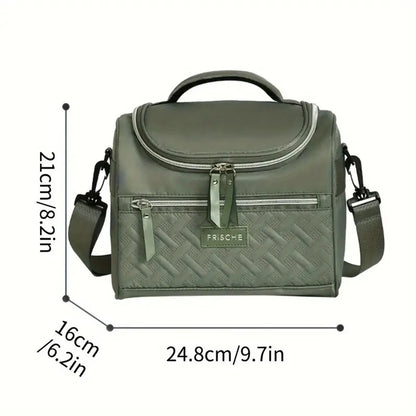 Large Insulated Lunch Bag Cooler Hand washable durable polyester with padded shoulder strap for work, school, picnics