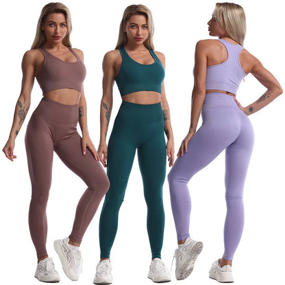 Seamless Yoga Sports Bra and Leggings
