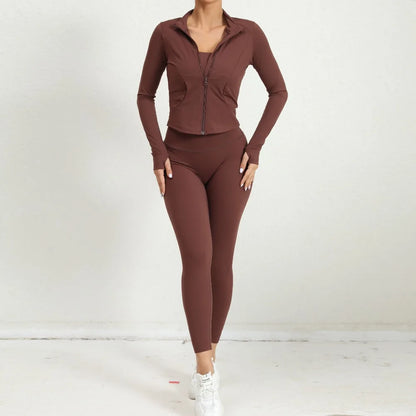 2 Pcs Gym Set  Jacket With Matching Leggings