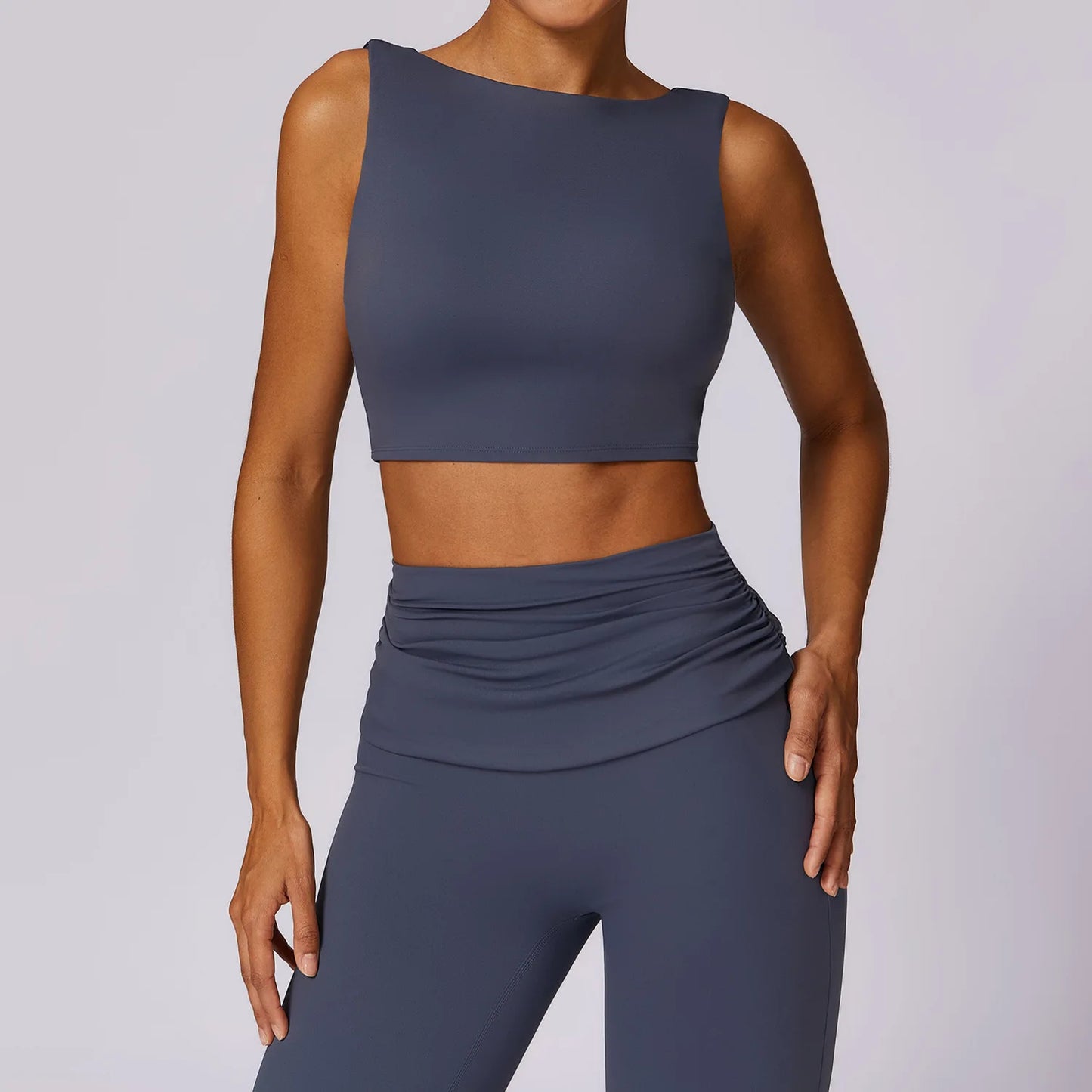 Sports Bra  Open Back Yoga Breathable Slim Fit  Tank Top With Removable Pads