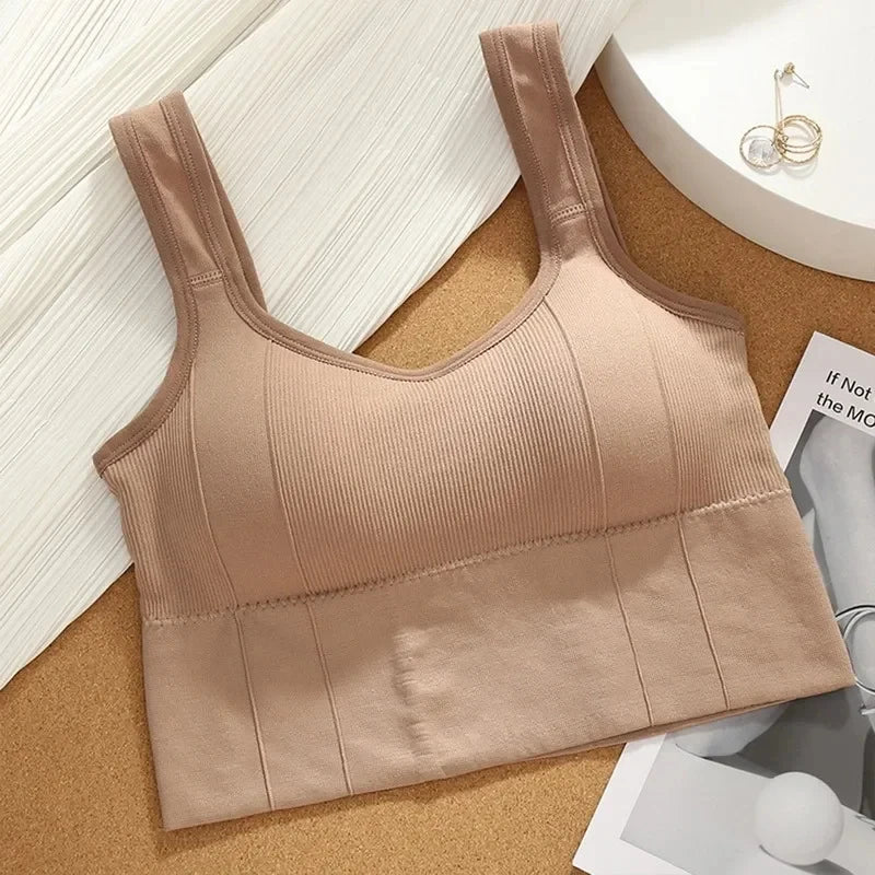Breathable  Anti-Sweat Fitness Top Seamless Yoga Bra Shockproof Crop Top Push Up Sport Bra