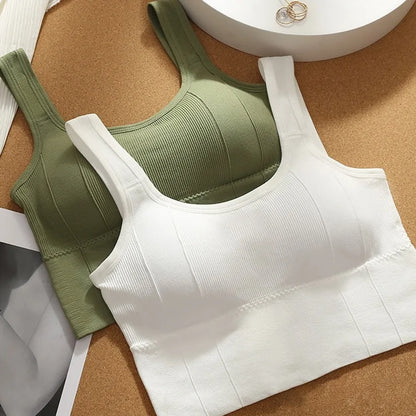 Breathable  Anti-Sweat Fitness Top Seamless Yoga Bra Shockproof Crop Top Push Up Sport Bra