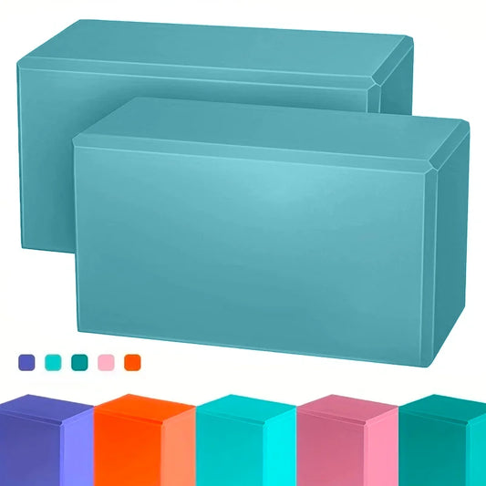 2pcs High Density Yoga Blocks - Non-Slip Foam Yoga Brick for Balance & Strength Training